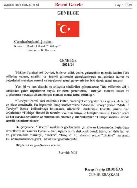 Resmi Gazetede yayımlandı Cumhurbaşkanı Erdoğandan Türkiye genelgesi