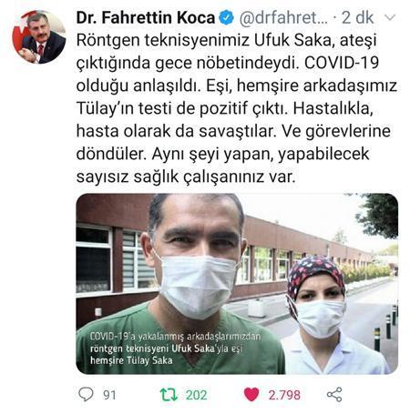 Sağlık Bakanı Koca örnek göstermişti O sağlıkçı çift konuştu…