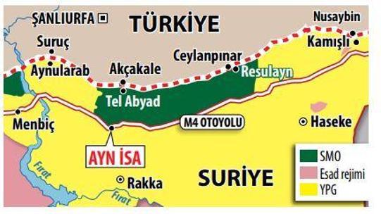 Ayn İsa bölgesinde büyük operasyon
