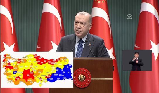 Son dakika: Cumhurbaşkanı Erdoğan yeni koronavirüs kararlarını açıkladı Renk sırasıyla normalleşme başlıyor