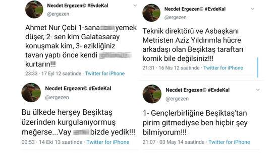 Dorukhan Toköz'ün menajeri Necdet Ergezen'den Beşiktaş ve Ahmet Nur Çebi'ye ağır hakaretler
