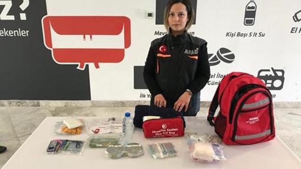 Afet ve Acil Durum Çantası çıkışa yakın olmalı