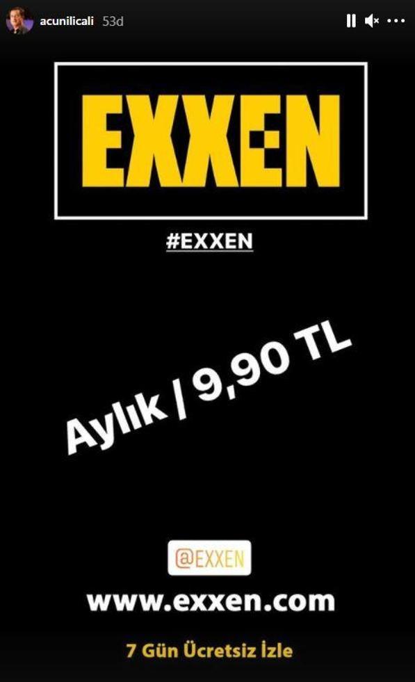 Exxen aylık ücreti ne kadar olacak Acun Ilıcalı merak edilen sorunun cevabını verdi..