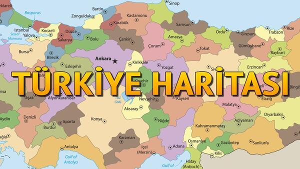 Türkiye Haritası (Siyasi): Şehir İsimleri Listesi İle Birlikte Renkli ...