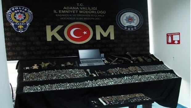 Adana’da tarihi eser kaçakçılarına operasyona 2 gözaltı  