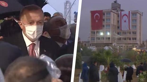 Son dakika... KKTC'de tarihi ziyaret... Cumhurbaşkanı Erdoğan 46 yıl sonra açılan Maraş'ta