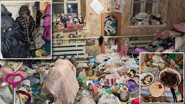 Ukrayna'da çöp yığınıyla dolu kabus evi görenleri dehşete düşürdü!