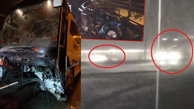 Bursa'da otoyolda feci kaza! Ters yönde hız yapıp otobüsle çarpıştılar: 2 ölü, 10 yaralı