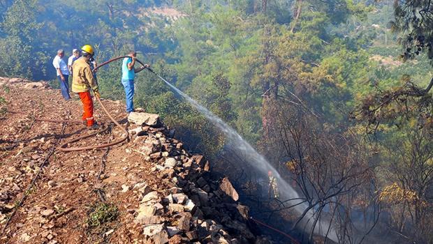 Antalya'da bahçede başlayıp, ormana sıçrayan yangın söndürüldü