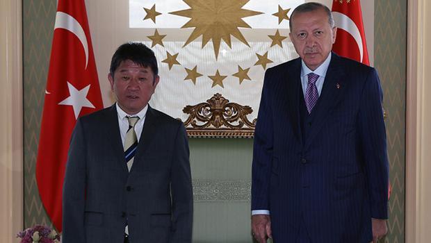 Cumhurbaşkanı Erdoğan, Japonya Dışişleri Bakanı Motegi'yi kabul etti