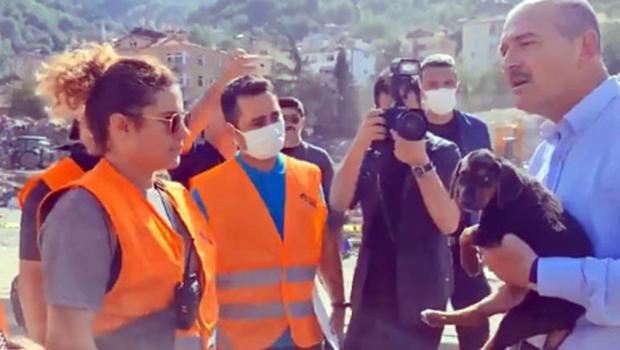 Bakan Soylu, kuyudan kurtarılan köpeğe ’Bozkurt’ ismini verdi