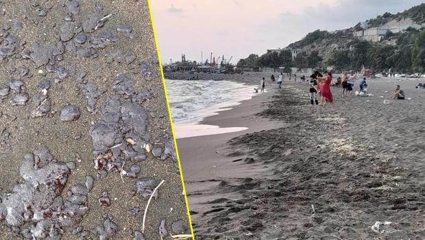 Samandağ'da sahile petrol atığı vurdu! Hatay Valisi Doğan'dan açıklama