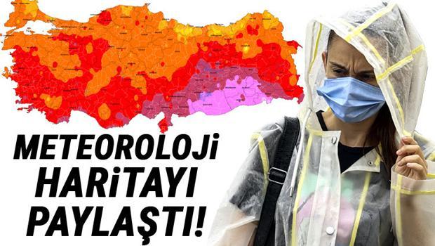 Son dakika... Meteoroloji haritayı paylaştı... Yarına dikkat: Bölge bölge sıralandı