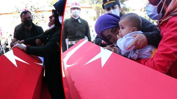 El Bab şehidi Yiğit'e, 6 aylık oğlundan son veda