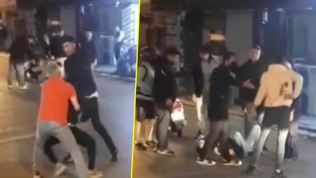 Kartal'da tekmeli yumruklu kavga