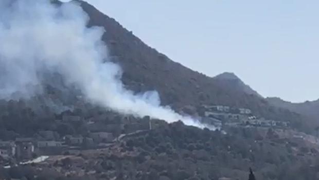 Muğla'nın Bodrum ilçesinde makilik alanda yangın!
