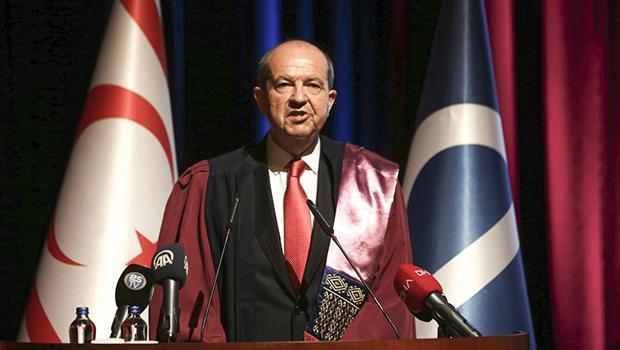 KKTC Cumhurbaşkanı Ersin Tatar'a Eskişehir'de "fahri doktora" unvanı verildi