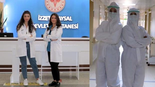 Bolu'da doktor anne- kız, aynı koronavirüs servisinde görev yapıyor