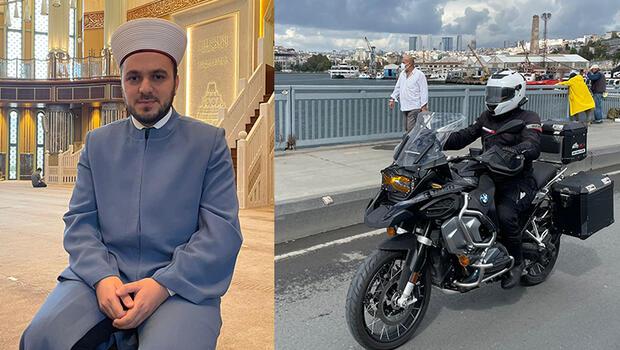 Taksim Camisi'nin imamı motosikletiyle ilgi odağı oluyor