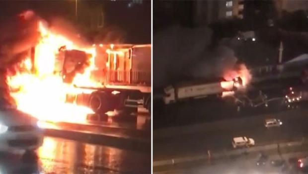 2 TIR'da feci yangın! Alev alev yandılar