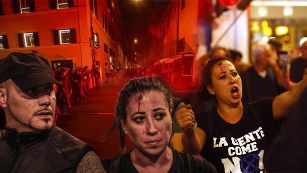 İtalya'da 'Yeşil Geçiş' protestosu thumbnail