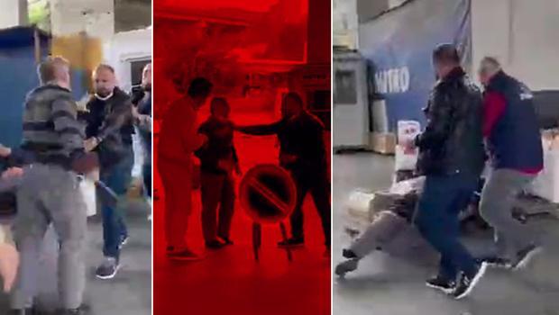 İstanbul'da müşteri ile kargocu arasındaki kavga kamerada