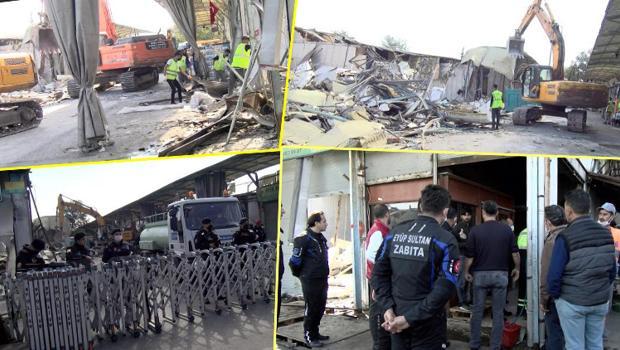 Rami Kuru Gıda Hali'nde 'gergin' yıkım devam ediyor