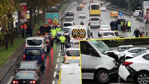 Şişli'de zincirleme trafik kazası: 7 araç birbirine girdi
