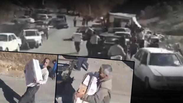 Türk TIR'ı İran'da kaza yaptı! Koliler yağmalandı