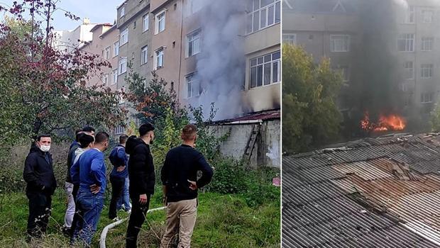Sultangazi'de iş yerinde yangın paniği