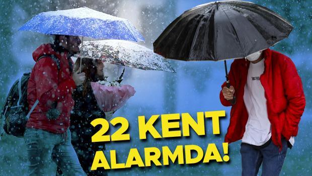 Son dakika... Meteoroloji'den peş peşe uyarılar! 22 kent alarmda: Hava bir anda buz kesti... Sağanak, kar, fırtına...