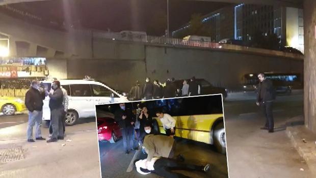 Fatih’te bir kişi üstgeçitten yola düştü!