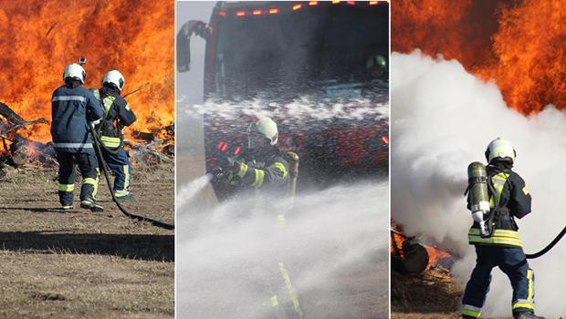 Kars Harakani Havalimanı'nda 'uçak kazası' tatbikatı