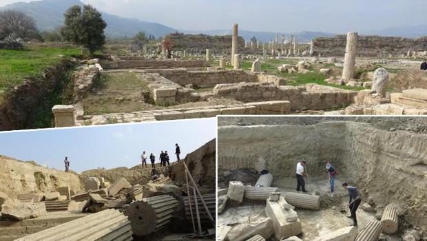 Magnesia Antik Kenti'ndeki kazılarda Zeus Tapınağı ortaya çıkarıldı