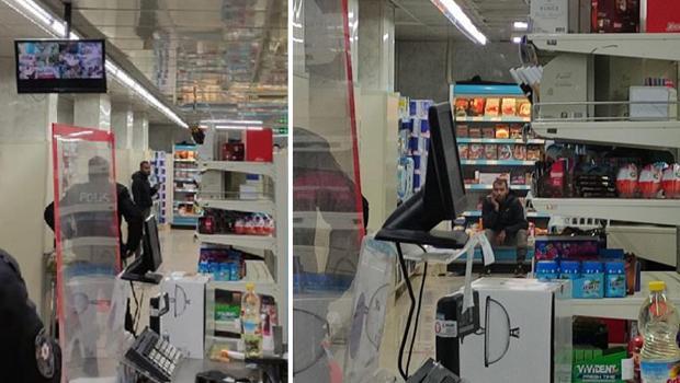 Pendik'te markette satırlı dehşet! Çalışanları rehin almak istedi
