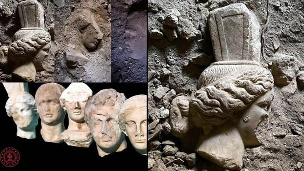 Datça'da 2 bin yıllık mermer heykel başları bulundu