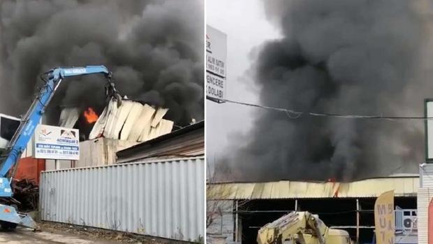 Ankara'da geri dönüşüm tesisinde yangın