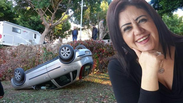 Berna öğretmen otomobiliyle parka uçtu