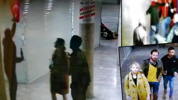 Türk Bayrağı ikinci defa koparılınca... Esnaf tepki gösterdi, darp anı görüntülendi