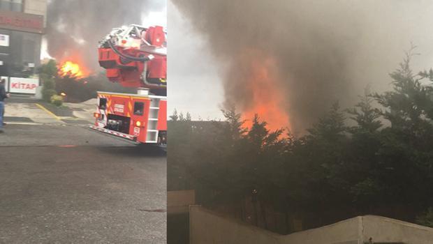 Maltepe'de halı yıkama atölyesinde yangın paniği
