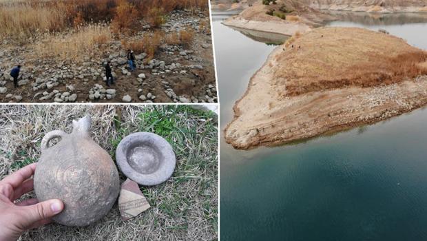 Baraj suları çekilince 4 bin yıllık höyük ortaya çıktı