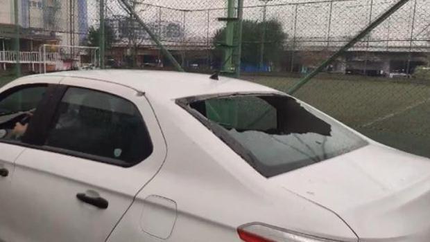 Kurşun delikleri bulunan otomobil polisi alarma geçirdi