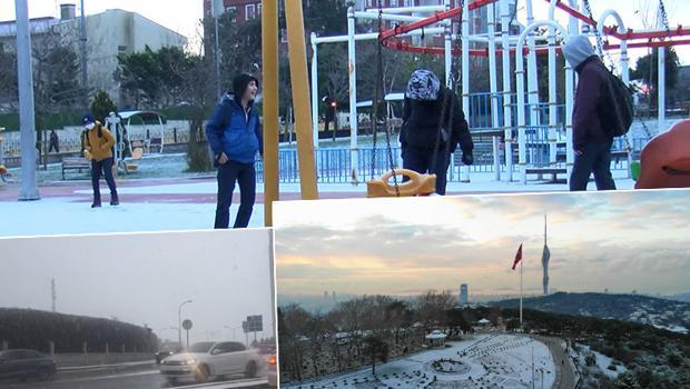 Son dakika: İstanbul'da kar yağışı! Beyaza büründü...