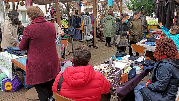Edirnede yılbaşı temalı, ikinci el satış ve takas pazarı