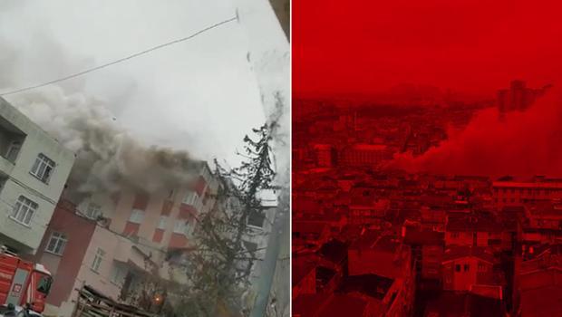Bağcılar'da 4 katlı binada yangın