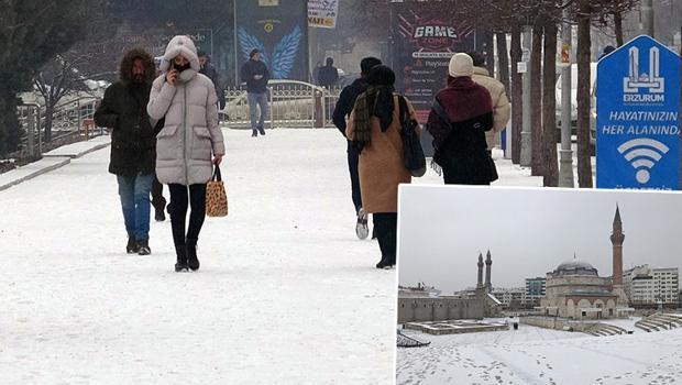 Erzurum ve Sivas beyaza büründü