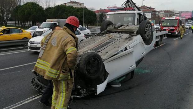 Bakırkoy takla atan otomobil metrelerce sürüklendi! Yaralılar var