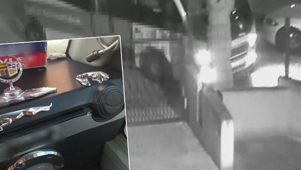 Bakırköy'de otomobilin 4 bin liralık amblemlerini çalan şoför kamerada