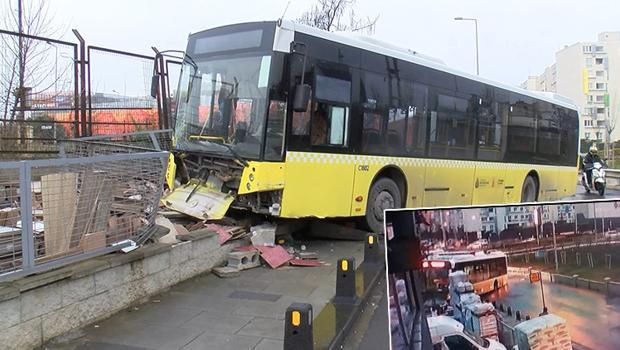 Ümraniye'de İETT otobüsü kazası kamerada