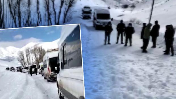 Erzurum’da üçüncü çığ! 10 araç mahsur kaldı